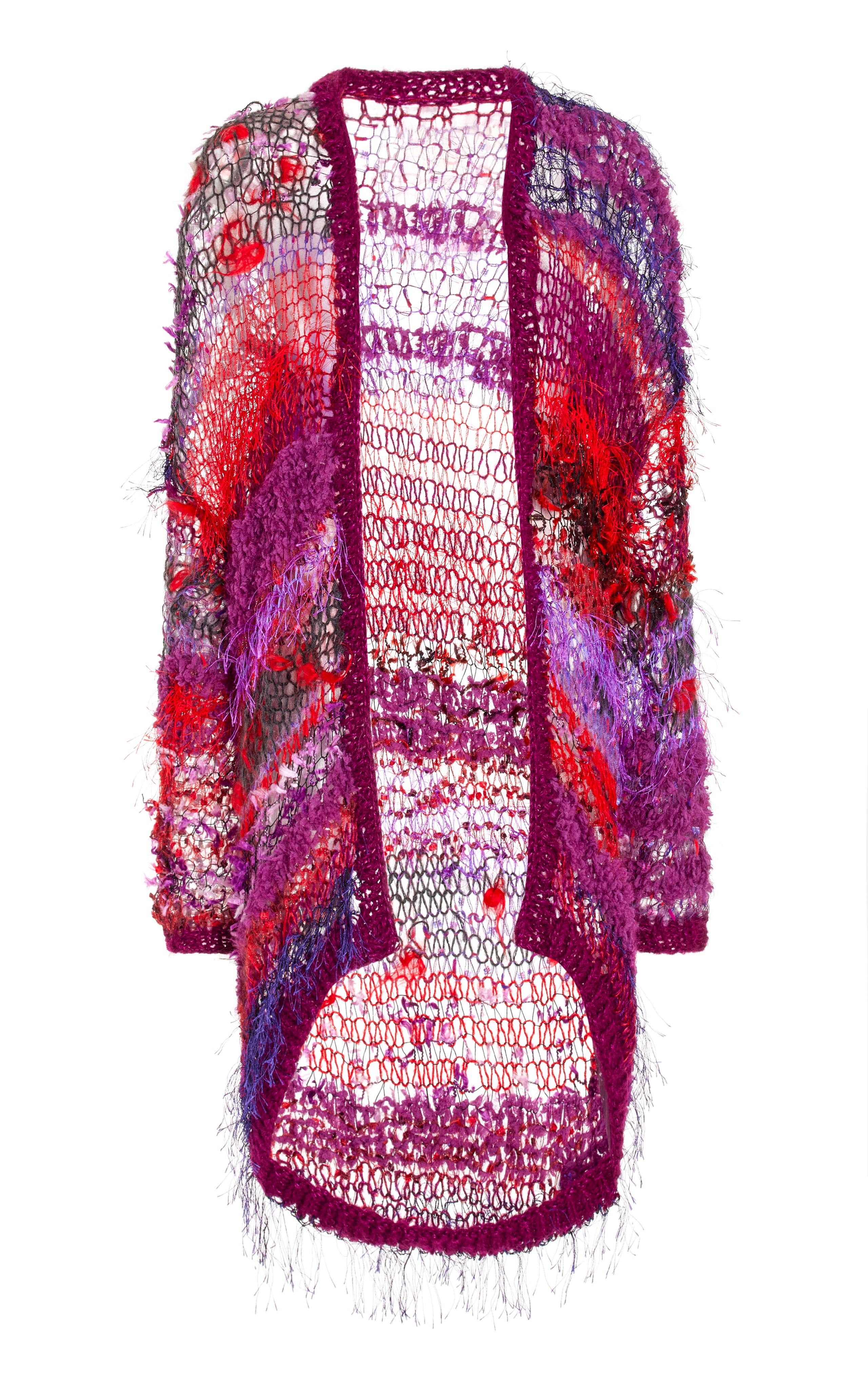 Red And Purple Oversized Loose Hand Knit Cardigan – Rodarte
