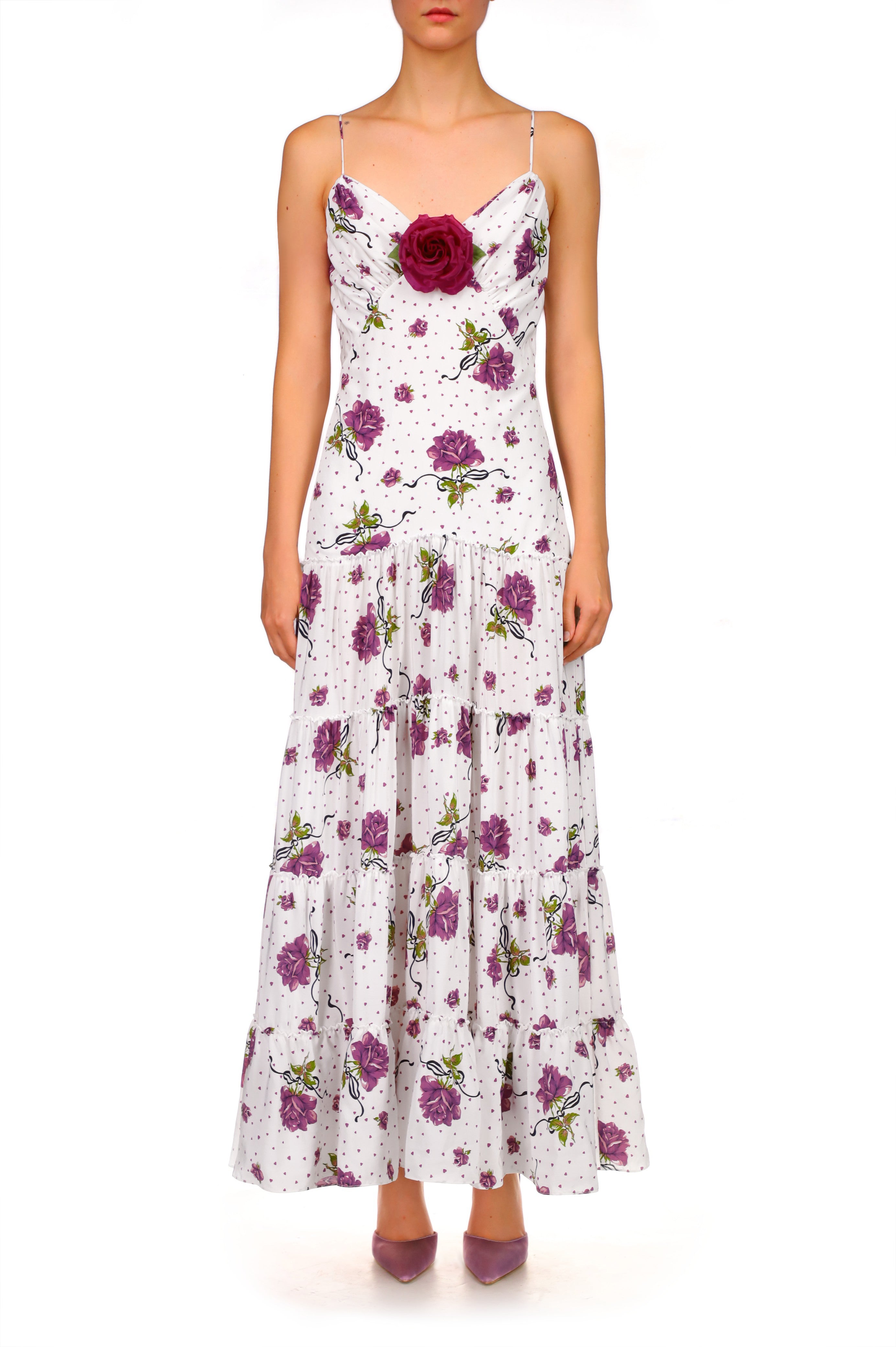 Purple Print Bridesmaid Dresses