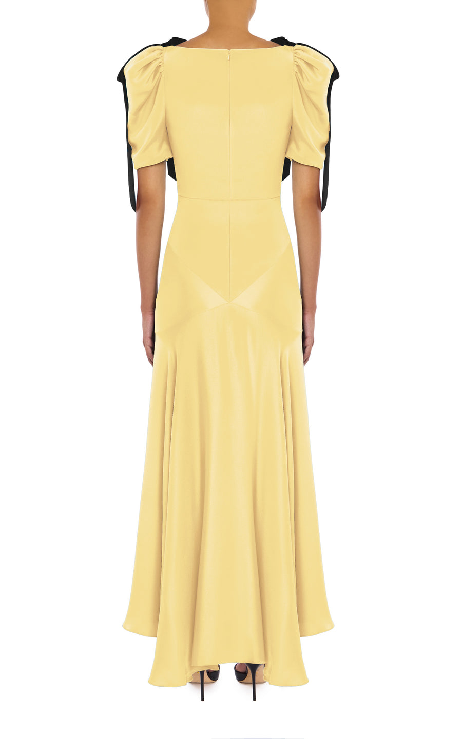 slim fit dress slacks Women's Sweet Recollection Dark Gold Floral Satin Maxi Dress | Size: S main image 1