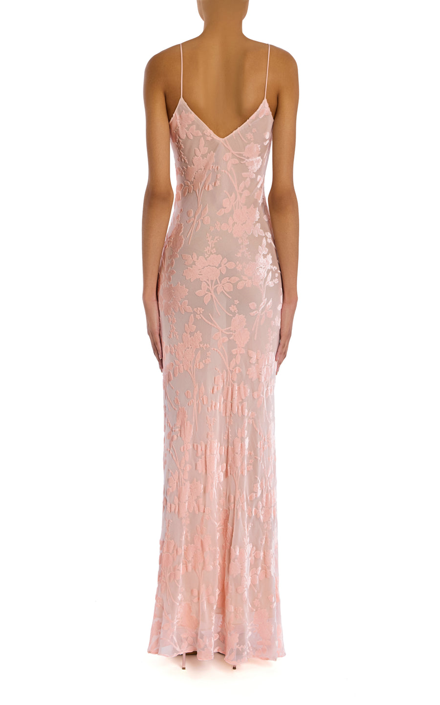 Pink Velvet Devor Slip Gown With Silk Flower Pin Rodarte Pink Velvet Devor Slip Gown With Silk Flower Pin Rodarte