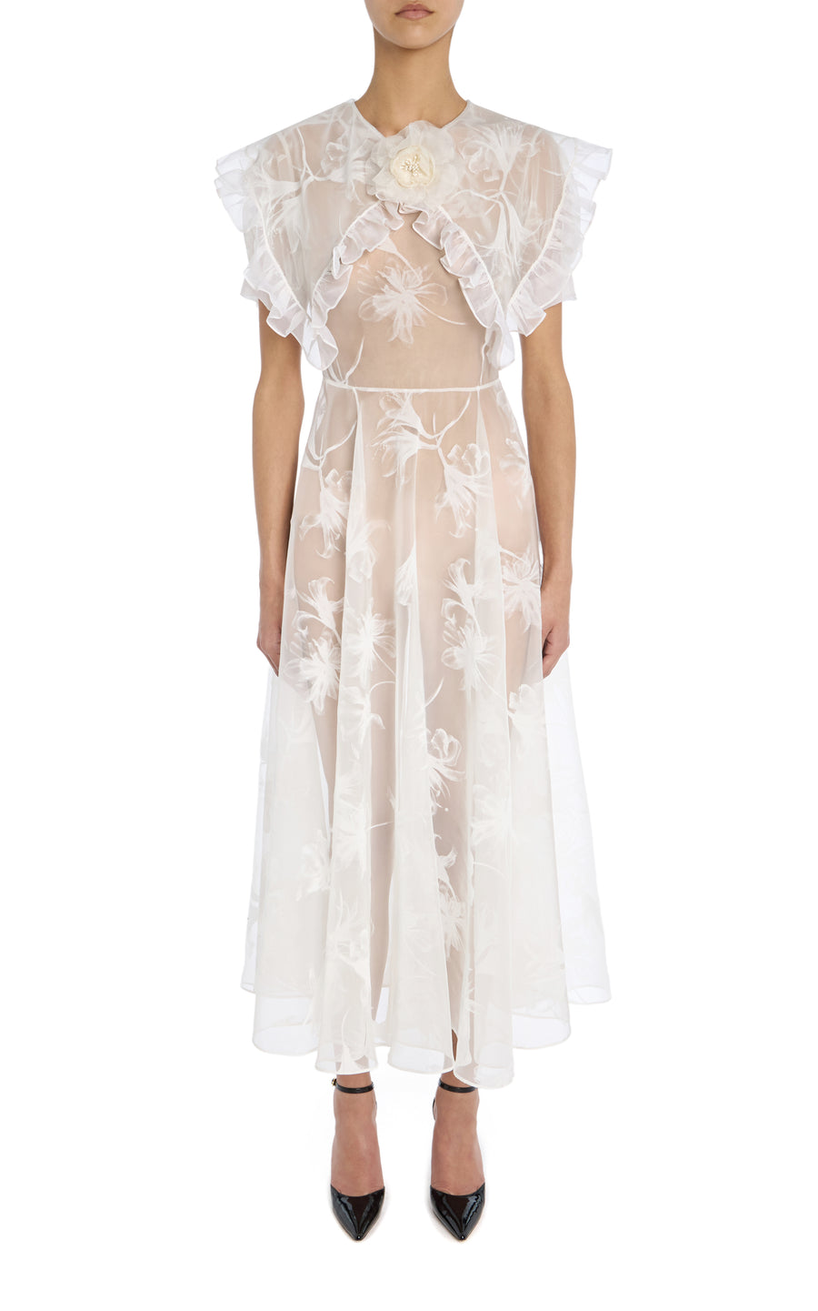white floral organza dress Timeless Ivory Organza Gown Teuta Matoshi