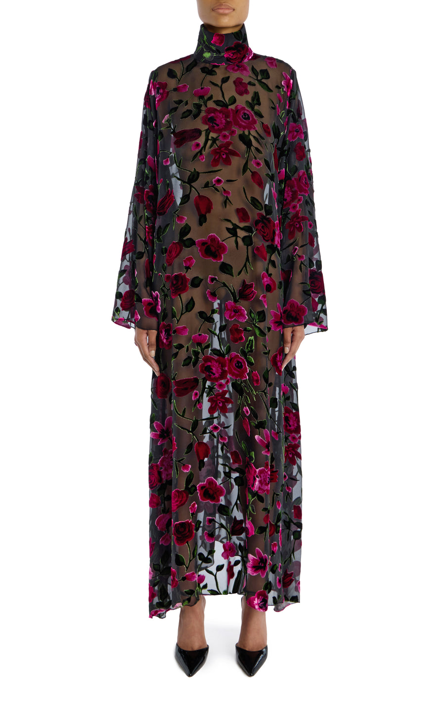 Floral Velvet Devoré Tunic Dress