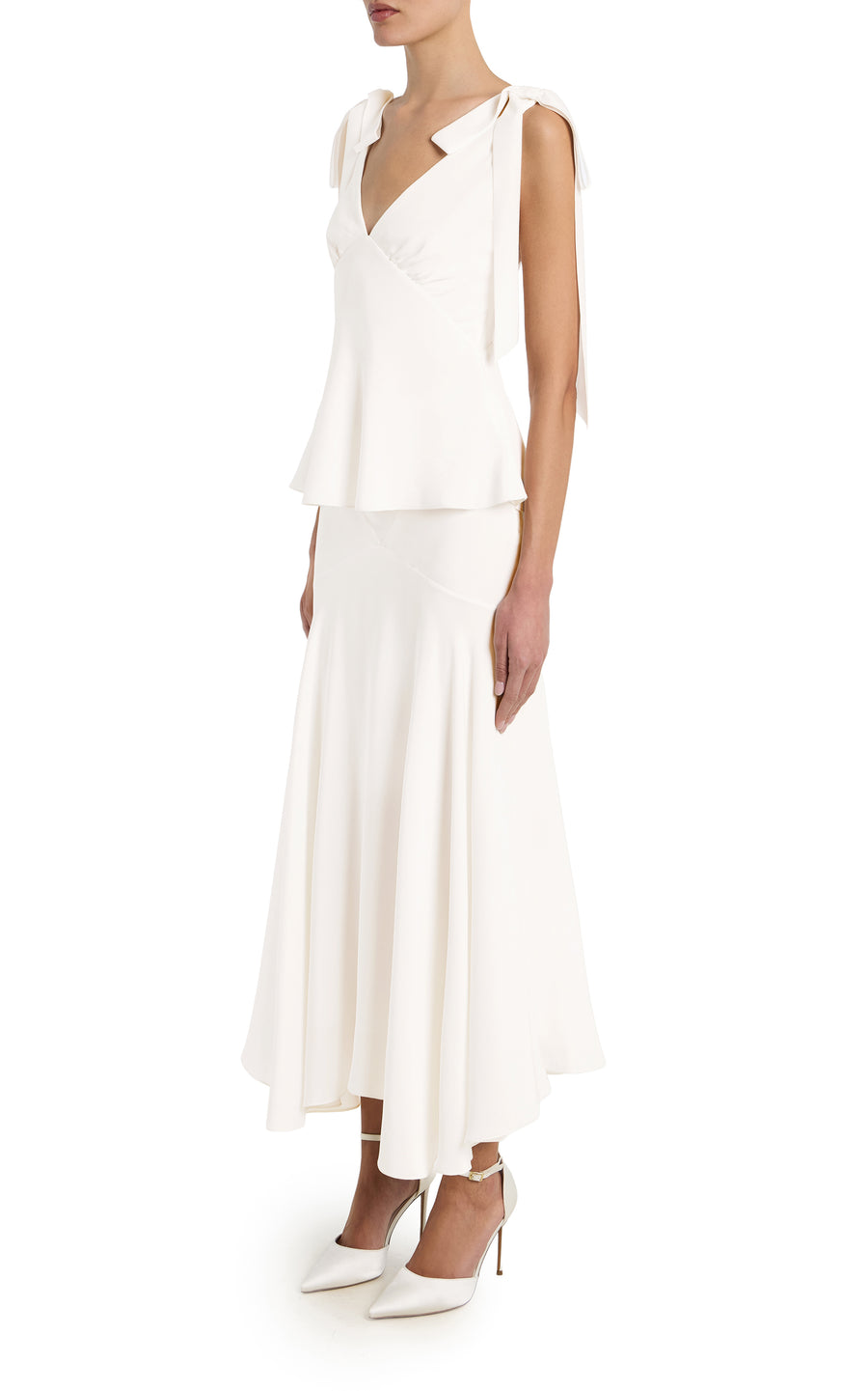 Off White Silk Crepe Bias Skirt – Rodarte