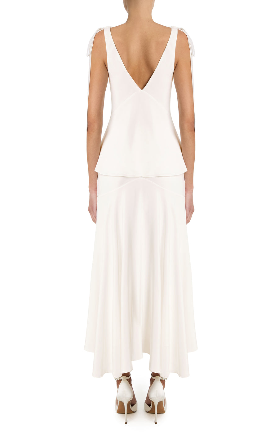 Off White Silk Crepe Bias Skirt – Rodarte