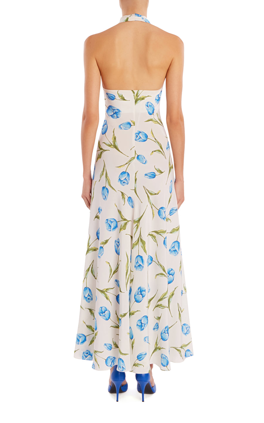 Tulip Printed Silk Halter Maxi Dress With Silk Flower Rodarte Tulip Printed Silk Halter Maxi Dress With Silk Flower Rodarte