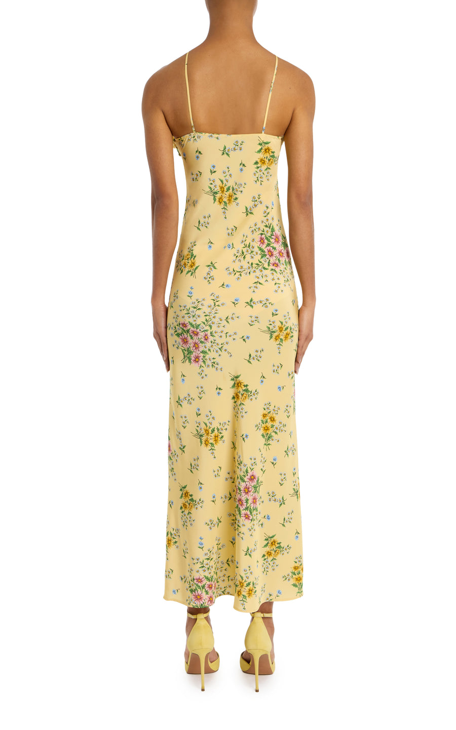 yellow daisy dress Yellow Daisy Silk Halter Dress with Tie Neck Detail – Rodarte