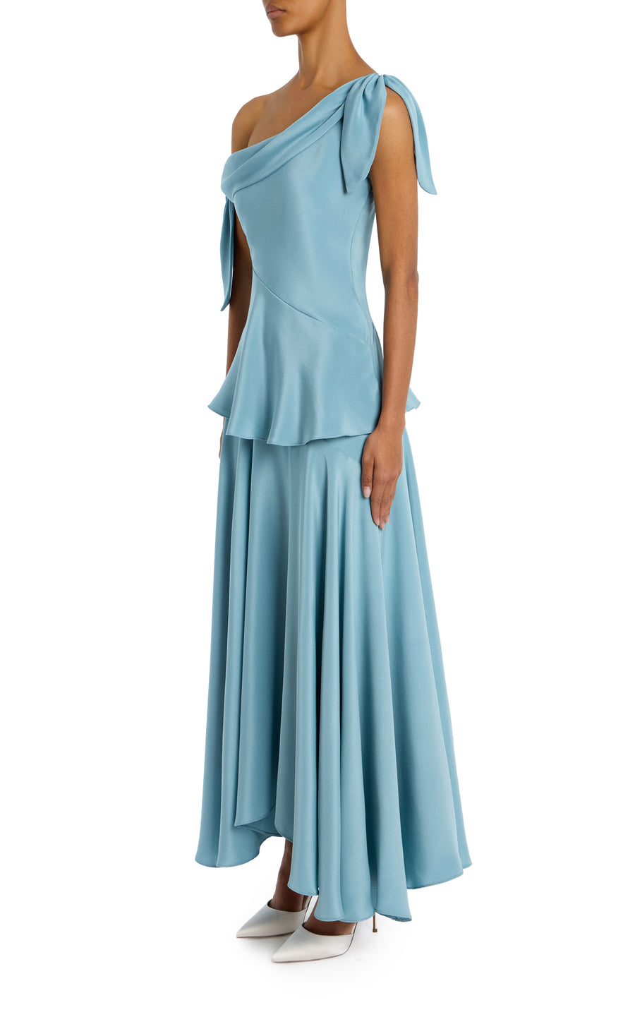 スカート Bed&Breakfast Silk Crape Skirt Blue Silk Crepe Bias Skirt – Rodarte