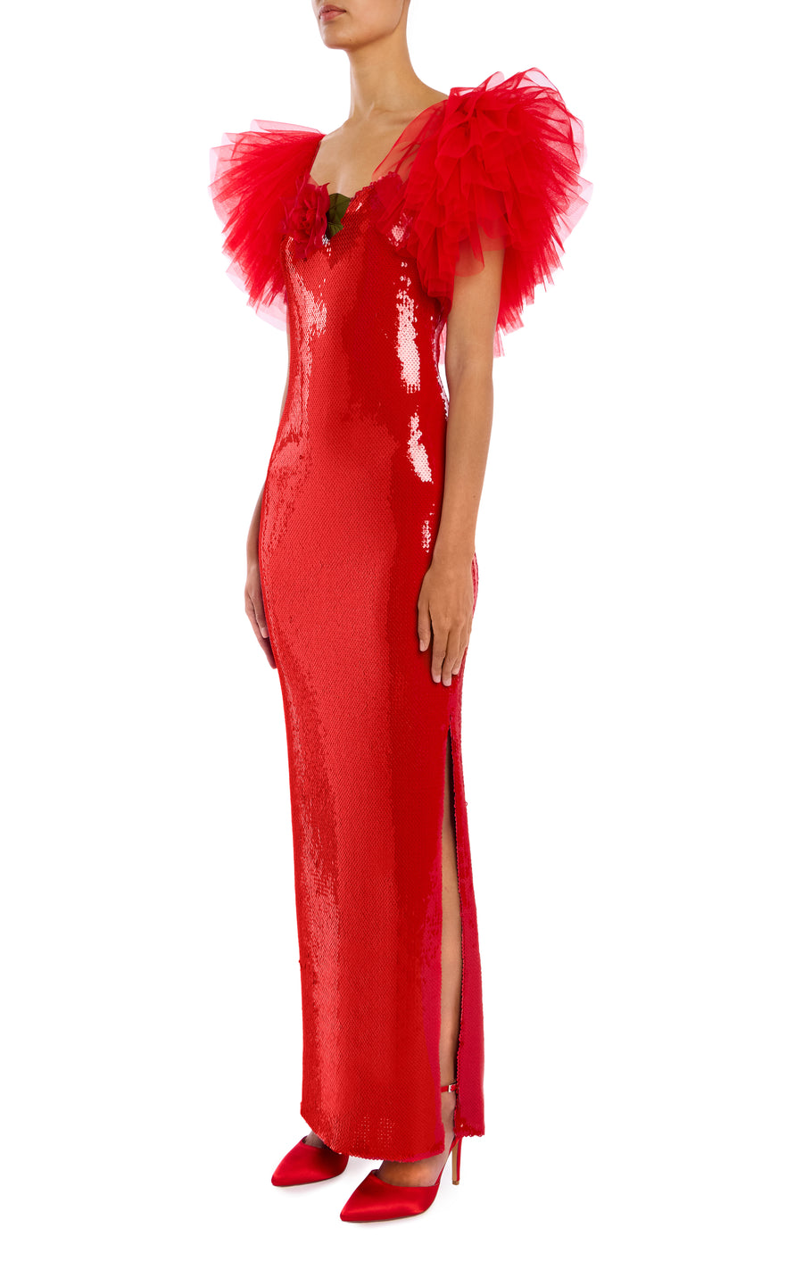 Red Tiered Tulle Bolero