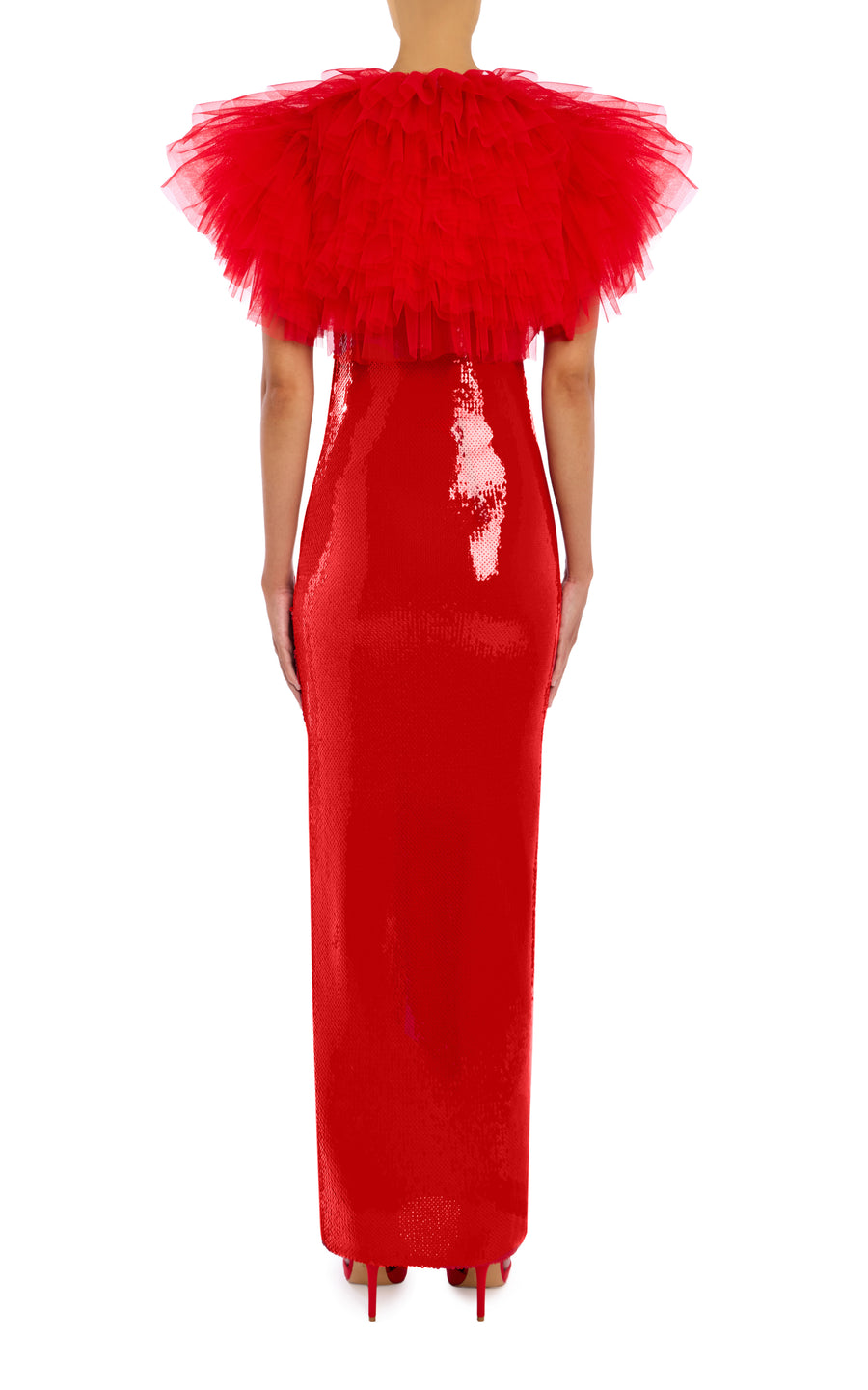 Red Tiered Tulle Bolero