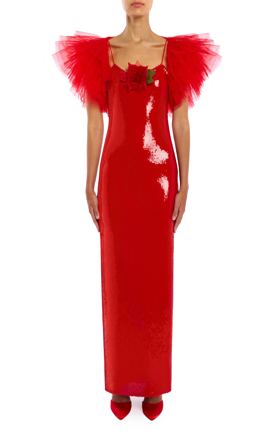 Red Tiered Tulle Bolero