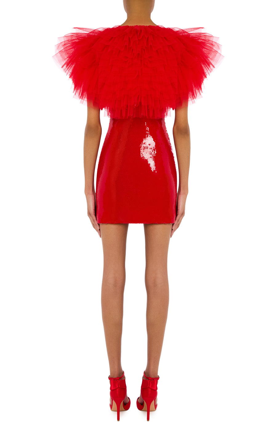 Red Tiered Tulle Bolero