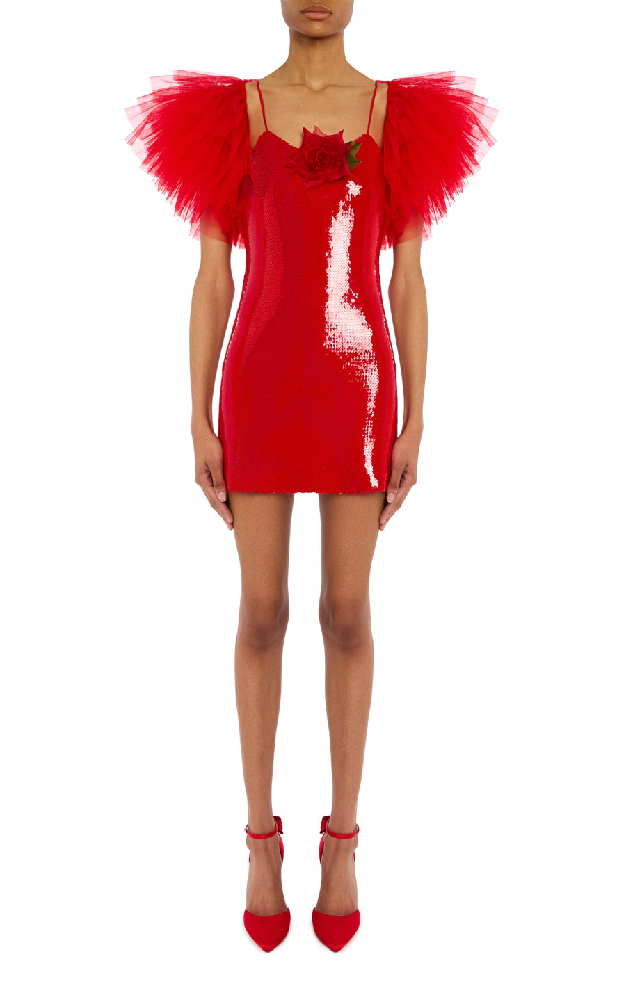 Red Tiered Tulle Bolero