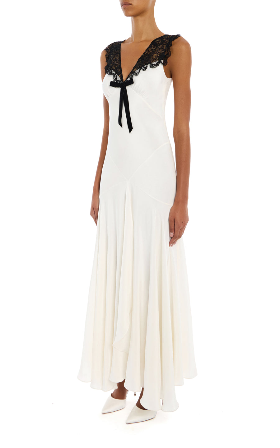 blue dress for baby girl Women's Helena Halter Ribbon Mini Dress XS/S/M/L/Customize White & Black  MEAN BLVD main image 1