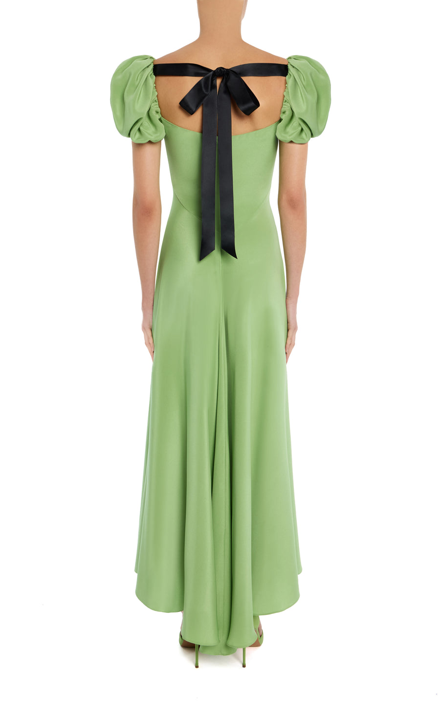 green ribbon dress Boho Floral Maxi Dress – Vintage Ribbon Tie Summer A-Line Dress in Green | Women's Boho Fashion | M main image 0