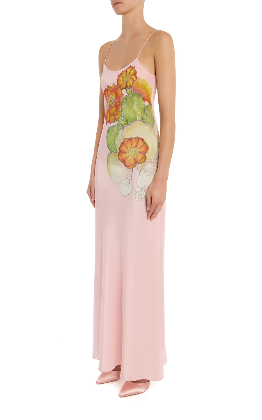 cactus maxi dress Pink Printed Silk Crepe Bias Slip Gown – Rodarte june 25 Sparkly Sequins Long Prom Length 54 One size SIZE:Small