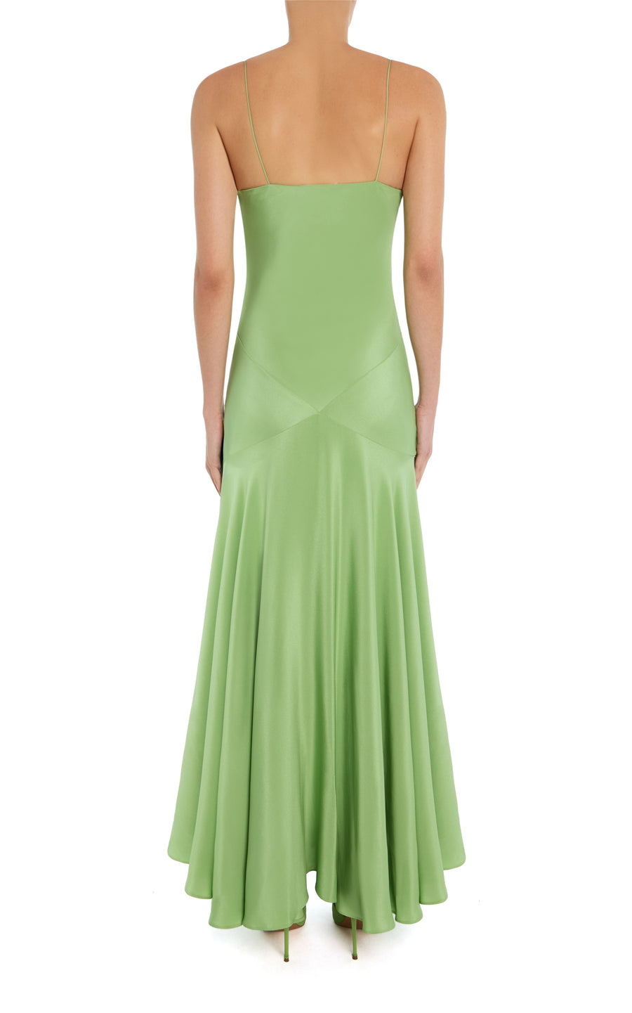 white dress long sleeve formal Green Silk Crepe Bias Gown with Scarf – Rodarte
