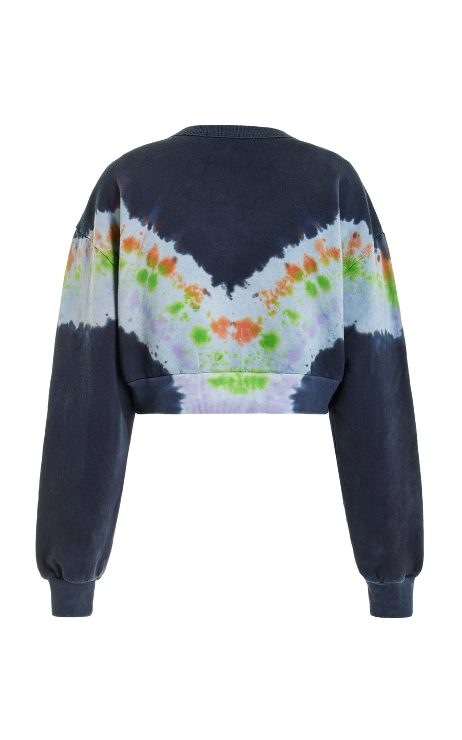 Tie Dye Mushroom Print Radarte Crop Sweatshirt