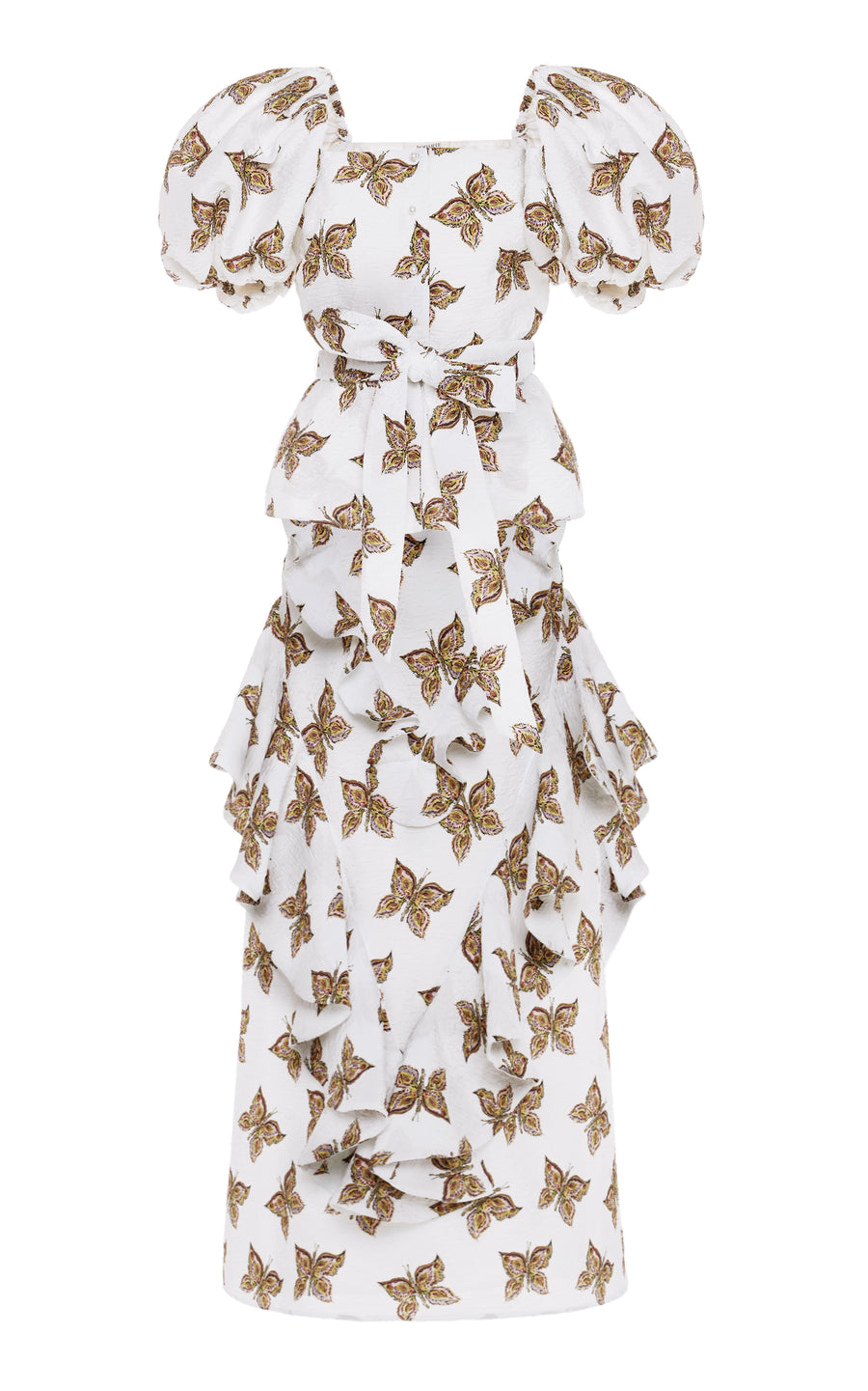 FW19 Butterfly Printed Relief Jacquard Top and Ruffled Skirt – Rodarte
