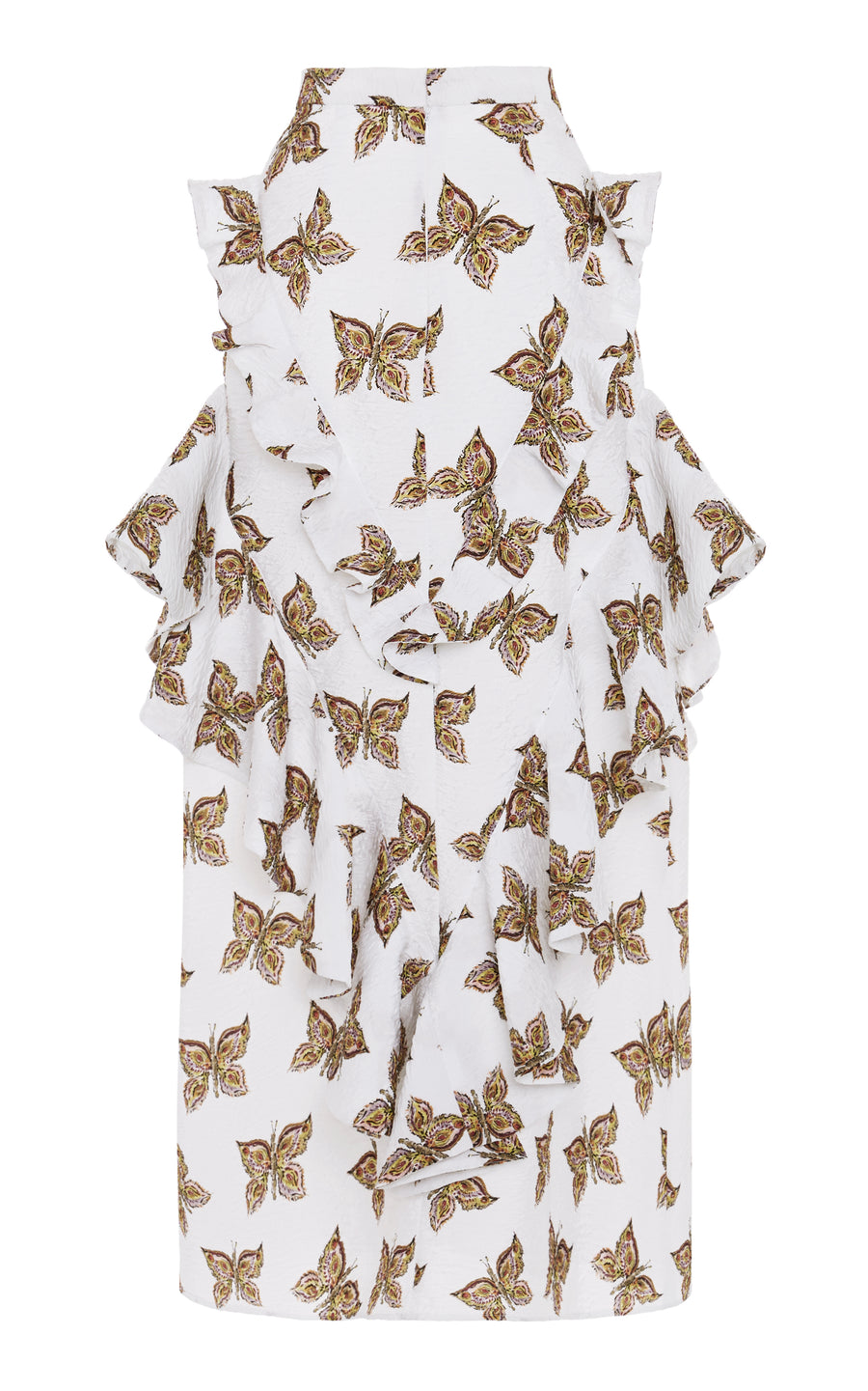 FW19 Butterfly Printed Relief Jacquard Top and Ruffled Skirt – Rodarte
