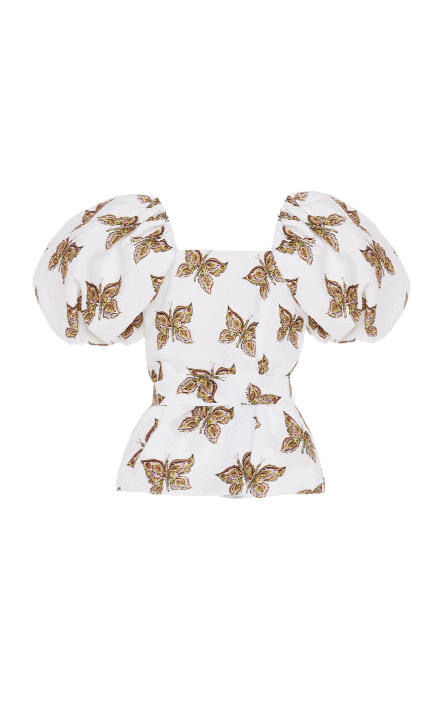 FW19 Butterfly Printed Relief Jacquard Top and Ruffled Skirt – Rodarte