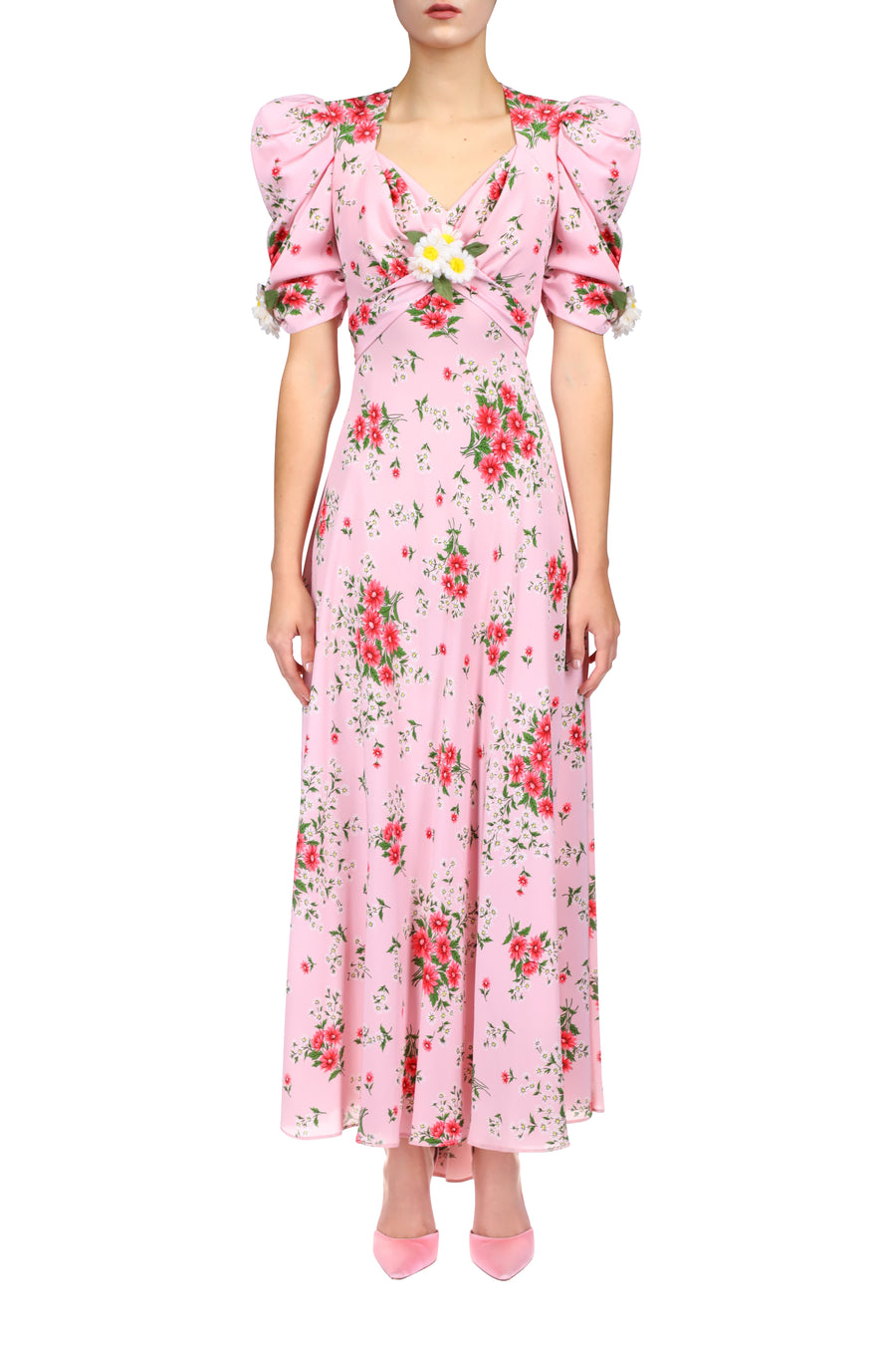 Pink Daisy Printed Silk Dress Pink Daisy Printed Silk Dress