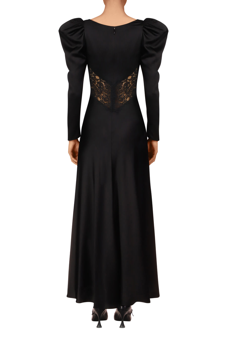 Black Silk and Lace Bias Long Sleeve Dress – Rodarte