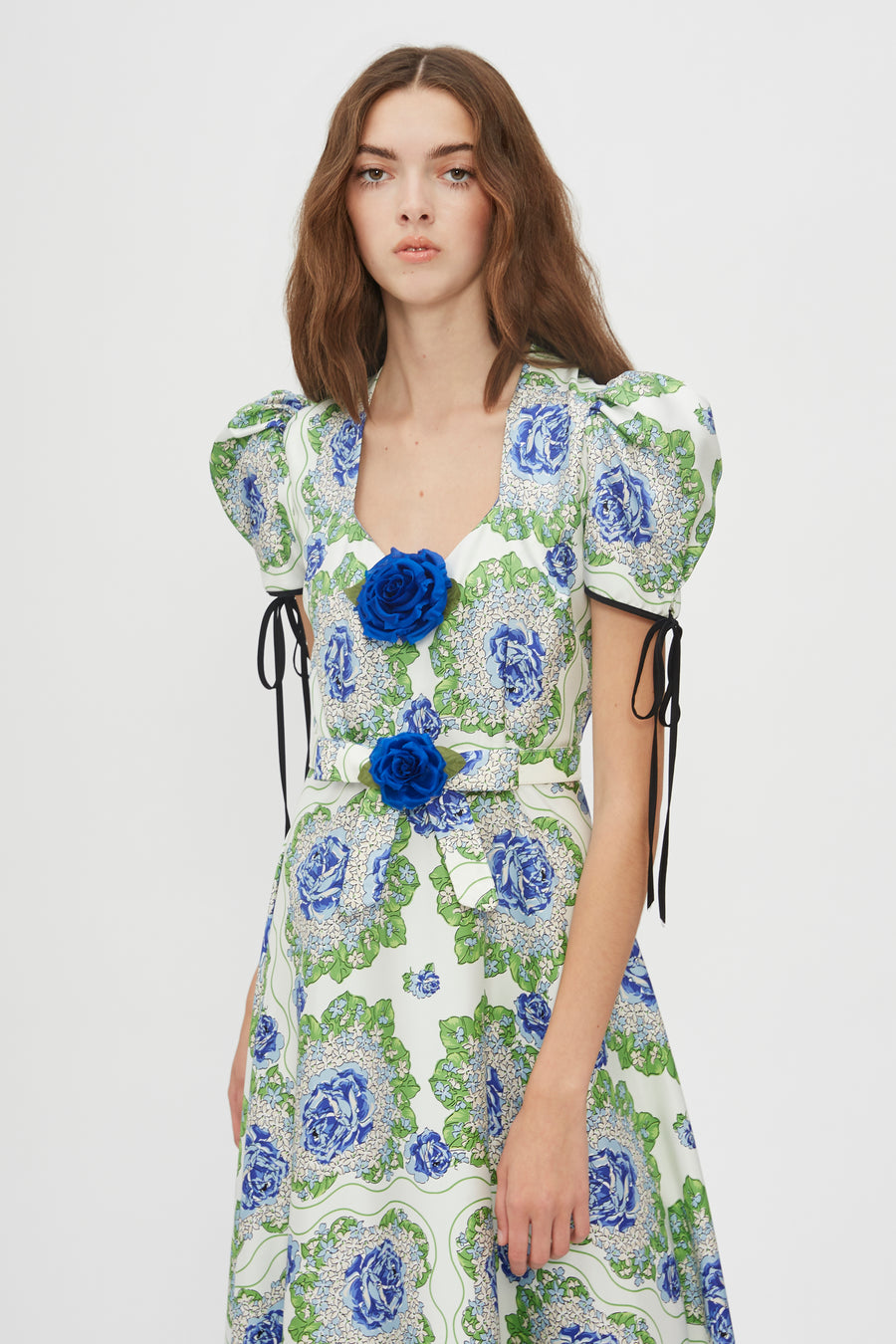Belted Floral Printed Silk Twill Dress – Rodarte
