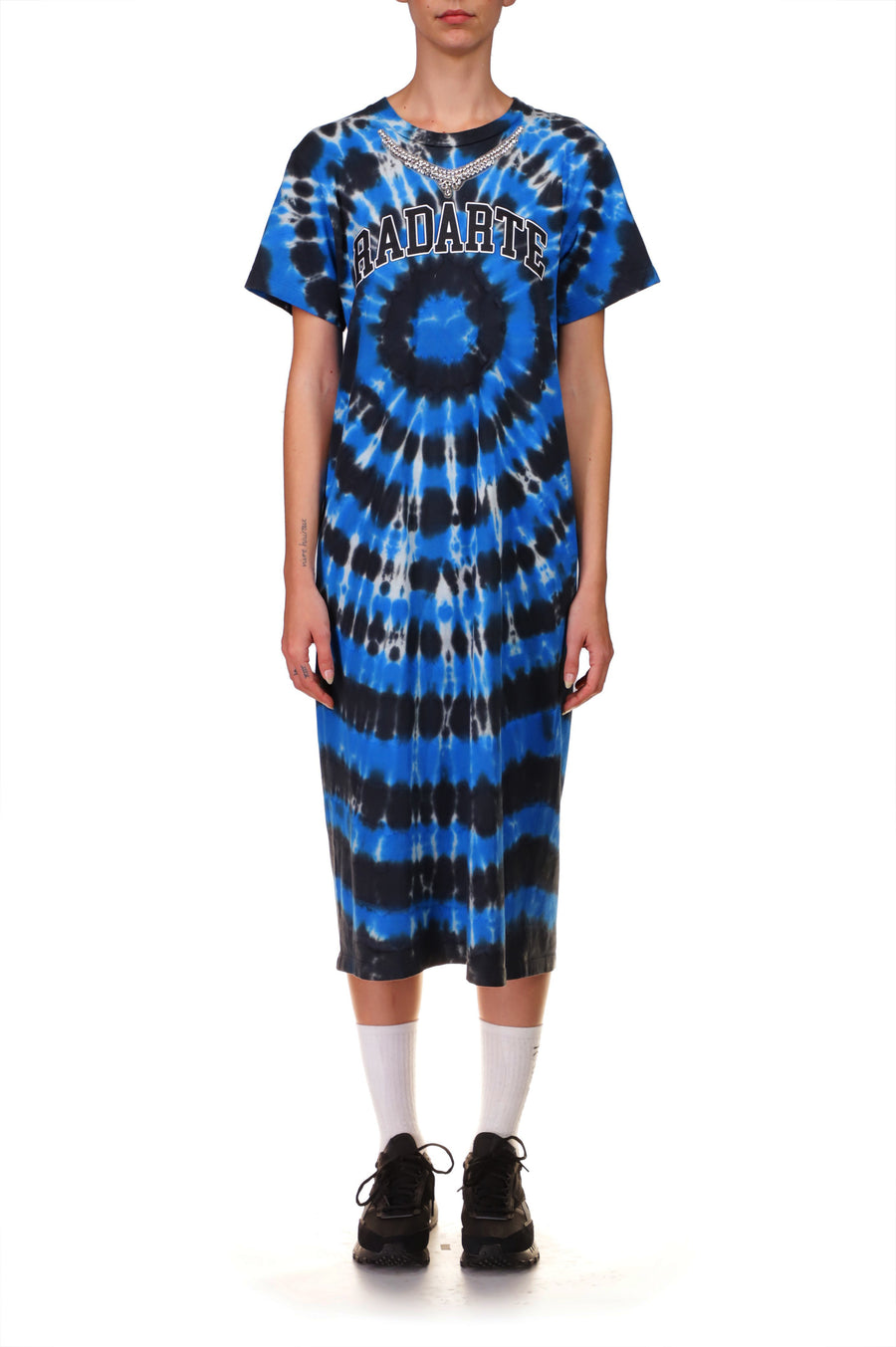 Tie Dye Radarte T-Shirt Dress with Rhinestone Detail Rodarte Tie Dye Radarte T-Shirt Dress with Rhinestone Detail Rodarte