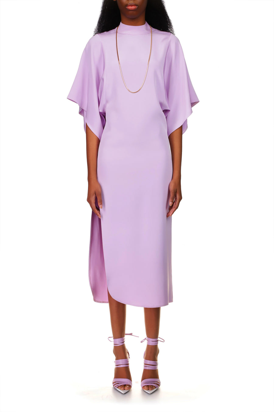 Lavender Mock Neck Sheath Dress