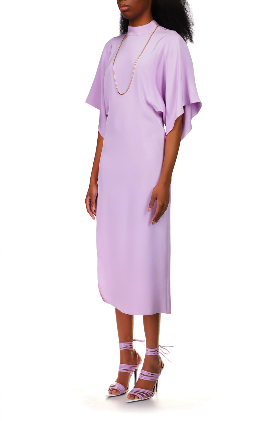 Lavender Mock Neck Sheath Dress