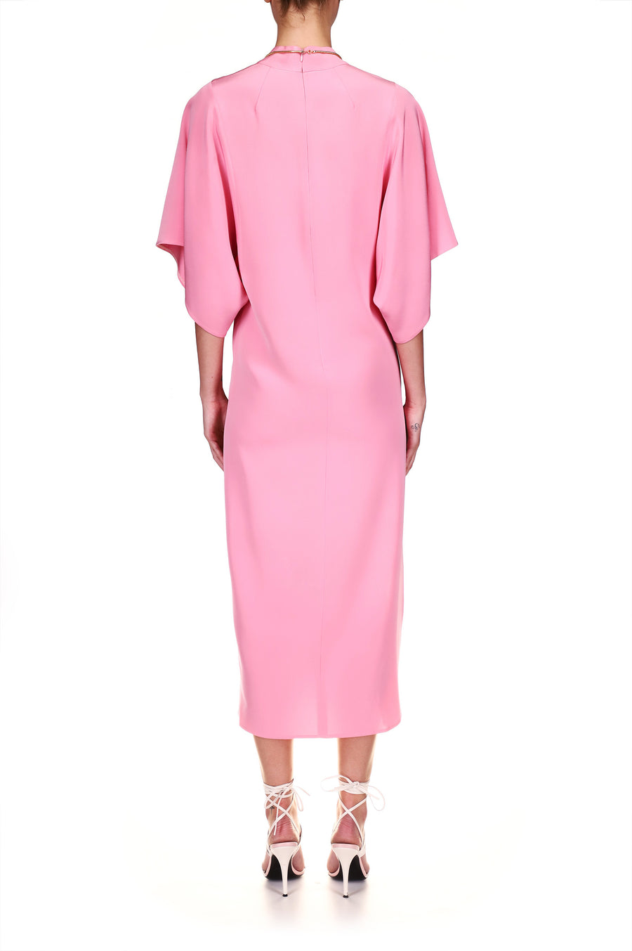 Pink Mock Neck Sheath Dress