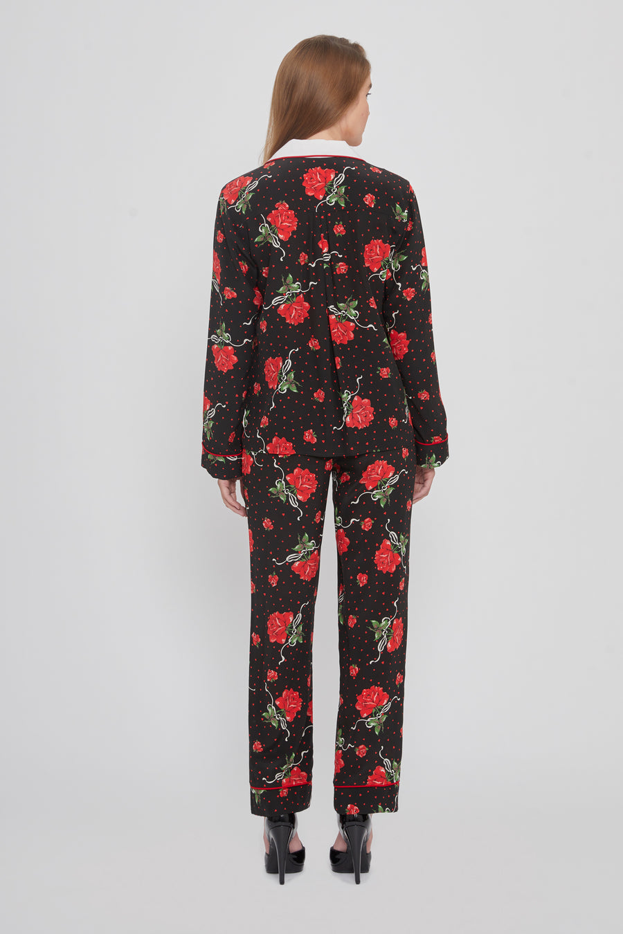 Red Rose Silk Pajama Pant