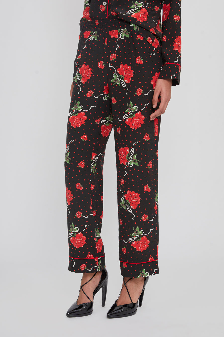 Red Rose Silk Pajama Pant