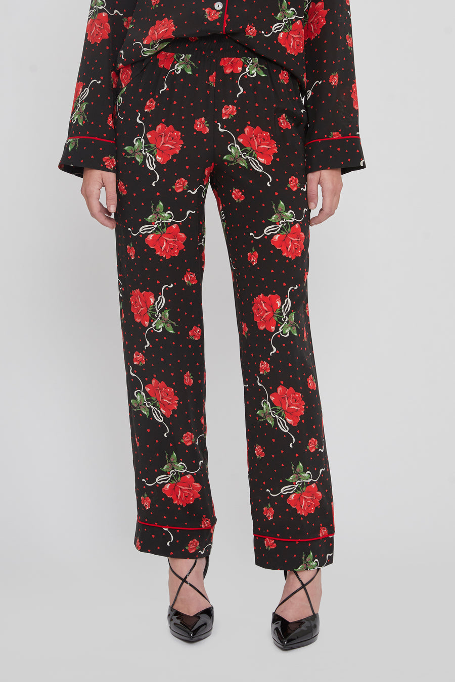 Red Rose Silk Pajama Pant