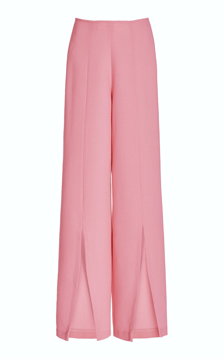 Pink Wide Leg Double Faced Wool Pant