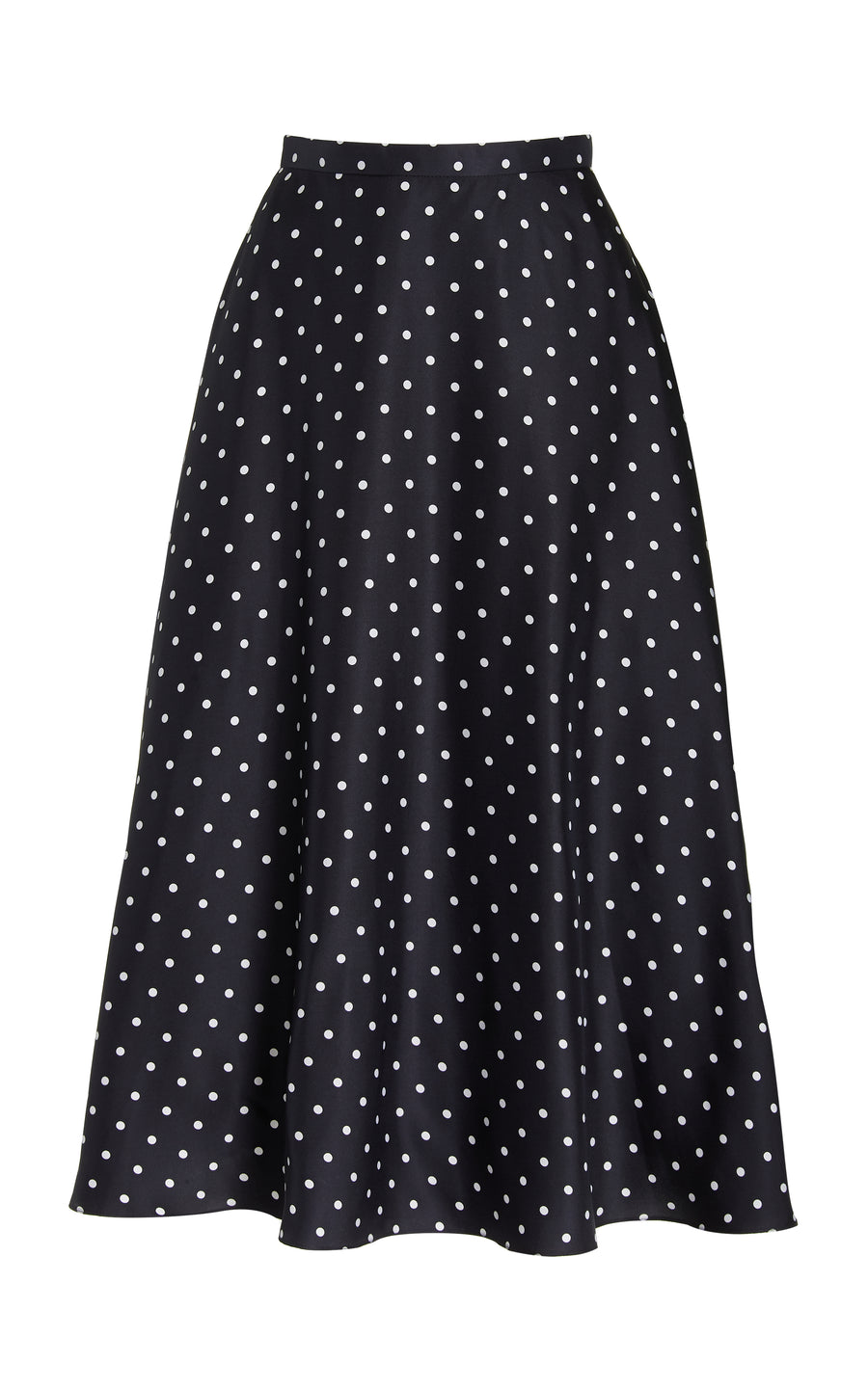 Polka Dot Silk Twill Skirt